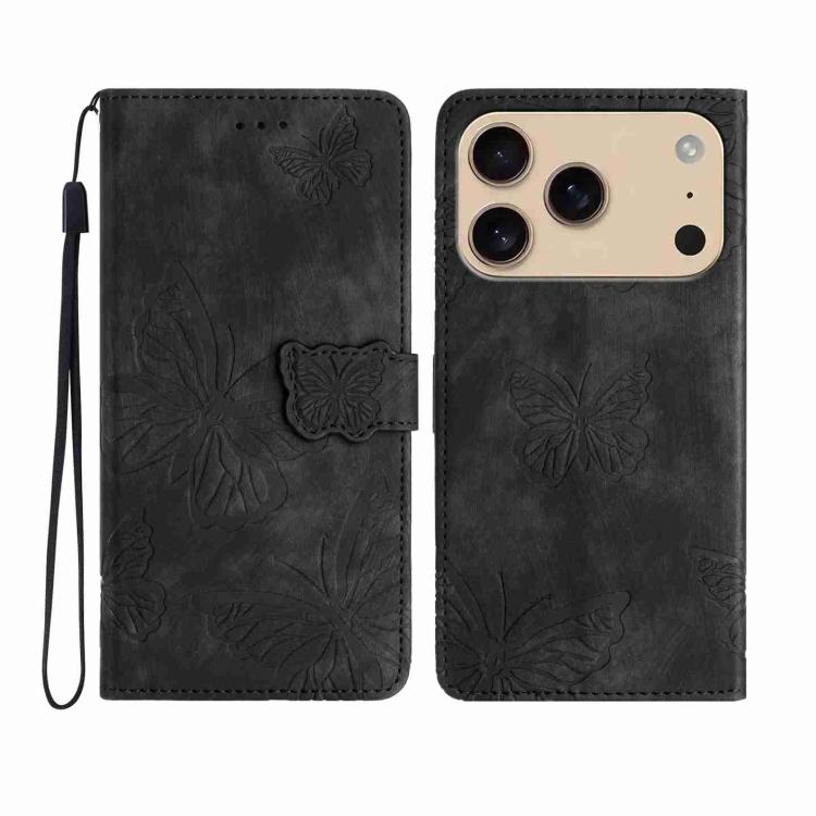 Skin-feel Embossed Butterfly Leather Phone Case, For iPhone 18 Pro / 17 Pro, For iPhone 18 Pro Max / 17 Pro Max, For iPhone 17, For iPhone Air, For iPhone 16 Pro Max, For iPhone 16 Pro, For iPhone 16 Plus, For iPhone 16