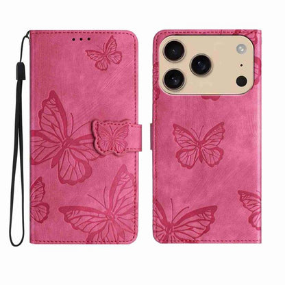 Skin-feel Embossed Butterfly Leather Phone Case, For iPhone 18 Pro / 17 Pro, For iPhone 18 Pro Max / 17 Pro Max, For iPhone 17, For iPhone Air, For iPhone 16 Pro Max, For iPhone 16 Pro, For iPhone 16 Plus, For iPhone 16