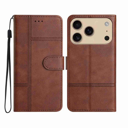 Cowhide Texture Stitching Leather Phone Case