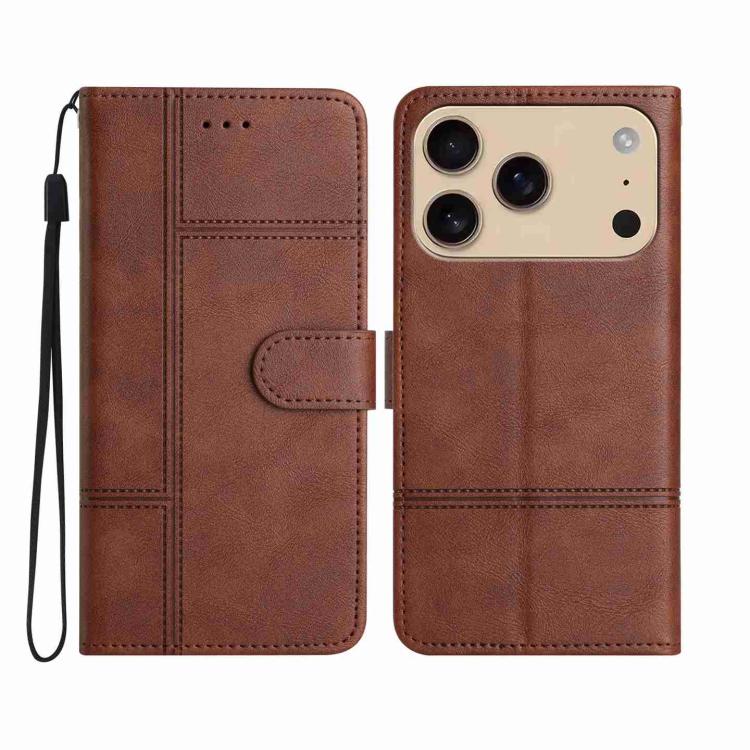 Cowhide Texture Stitching Leather Phone Case, For iPhone 17 Pro Max, For iPhone 17 Pro, For iPhone 17, For iPhone Air, For iPhone 16 Pro Max, For iPhone 16 Pro, For iPhone 16 Plus, For iPhone 16