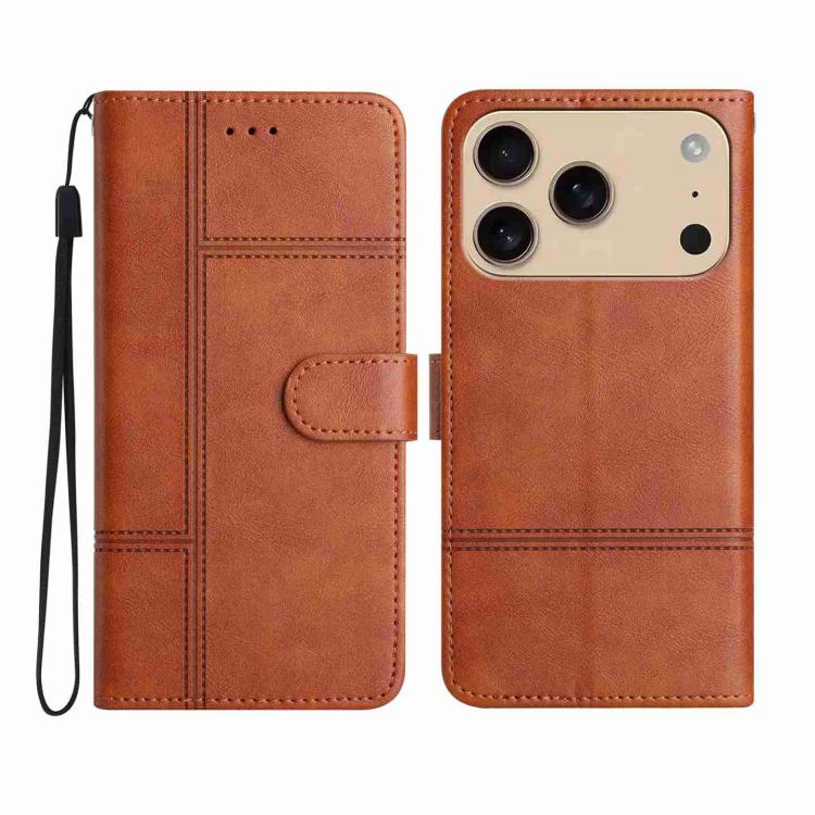 Cowhide Texture Stitching Leather Phone Case, For iPhone 17 Pro Max, For iPhone 17 Pro, For iPhone 17, For iPhone Air, For iPhone 16 Pro Max, For iPhone 16 Pro, For iPhone 16 Plus, For iPhone 16