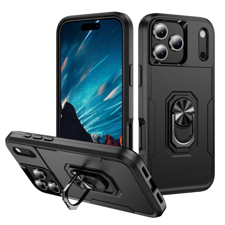 Pioneer Armor Heavy Duty PC + TPU Phone Case with Holder, For iPhone 17e / 16e, For iPhone 17 Pro Max, For iPhone 17 Pro, For iPhone 17, For iPhone Air, For iPhone 16 Pro Max, For iPhone 16 Pro, For iPhone 16 Plus, For iPhone 16