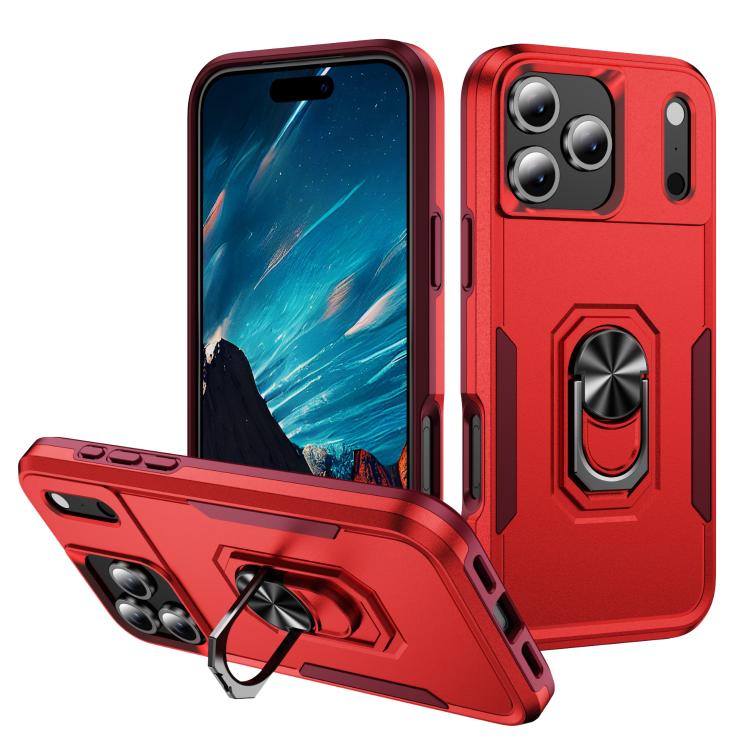 Pioneer Armor Heavy Duty PC + TPU Phone Case with Holder, For iPhone 17e / 16e, For iPhone 17 Pro Max, For iPhone 17 Pro, For iPhone 17, For iPhone Air, For iPhone 16 Pro Max, For iPhone 16 Pro, For iPhone 16 Plus, For iPhone 16