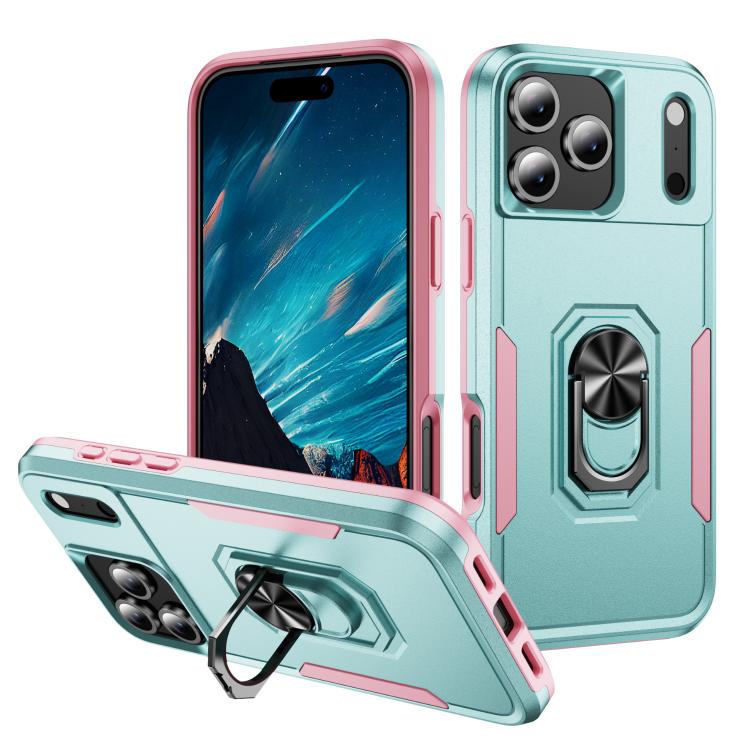 Pioneer Armor Heavy Duty PC + TPU Phone Case with Holder, For iPhone 17e / 16e, For iPhone 17 Pro Max, For iPhone 17 Pro, For iPhone 17, For iPhone Air, For iPhone 16 Pro Max, For iPhone 16 Pro, For iPhone 16 Plus, For iPhone 16
