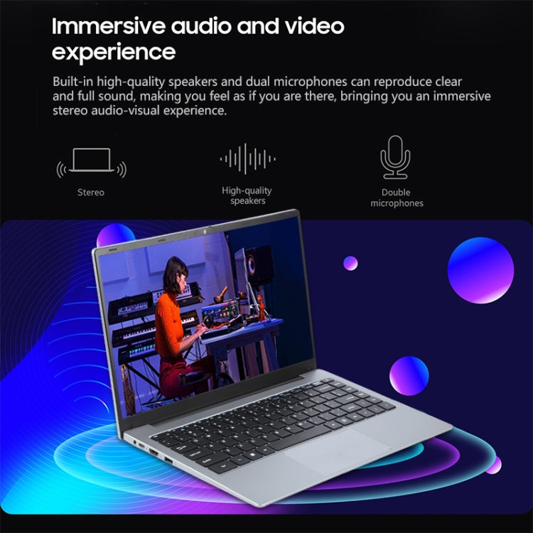 14 inch Windows 11 Laptop, Gen 4th Intel Core i3 CPU, 180 Degree Rotation Axis, 8GB+128GB