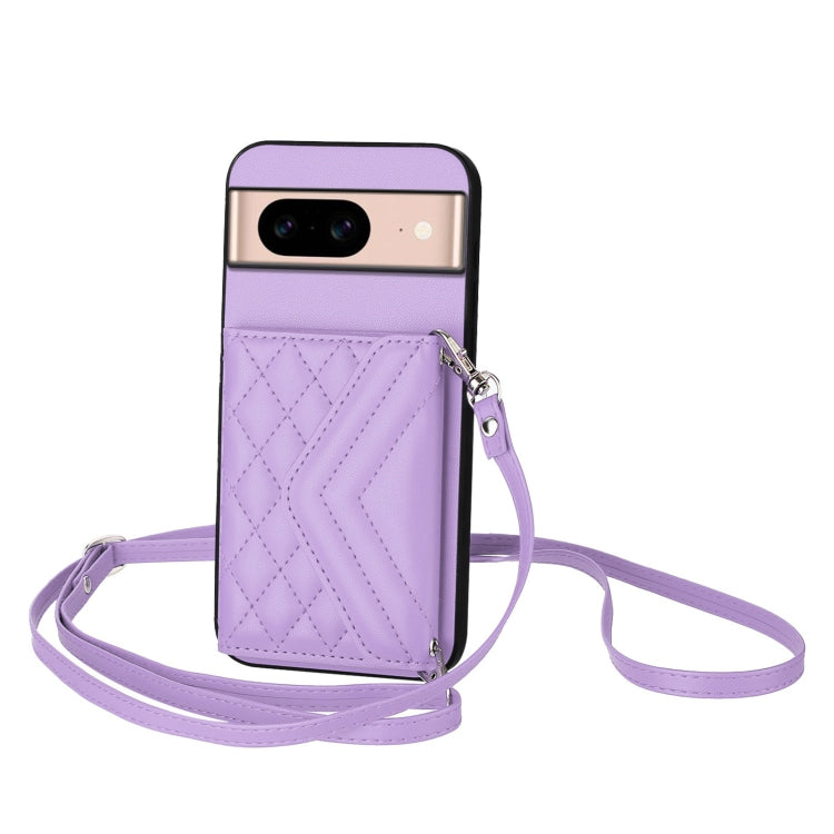 Rhombic Texture Card Bag RFID Phone Case with Long Lanyard, For Google Pixel 9 Pro XL, For Google Pixel 9 / 9 Pro, For Google Pixel 8a, For Google Pixel 8 Pro, For Google Pixel 8