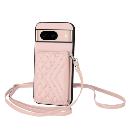 Rhombic Texture Card Bag RFID Phone Case with Long Lanyard, For Google Pixel 9 Pro XL, For Google Pixel 9 / 9 Pro, For Google Pixel 8a, For Google Pixel 8 Pro, For Google Pixel 8