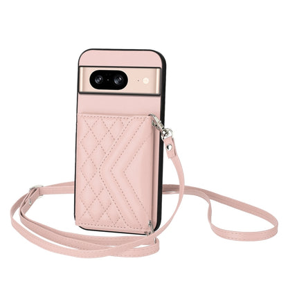 Rhombic Texture Card Bag RFID Phone Case with Long Lanyard, For Google Pixel 9 Pro XL, For Google Pixel 9 / 9 Pro, For Google Pixel 8a, For Google Pixel 8 Pro, For Google Pixel 8