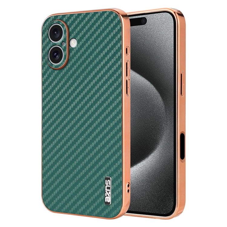 AZNS Electroplated Edge Carbon Fiber Texture Phone Case