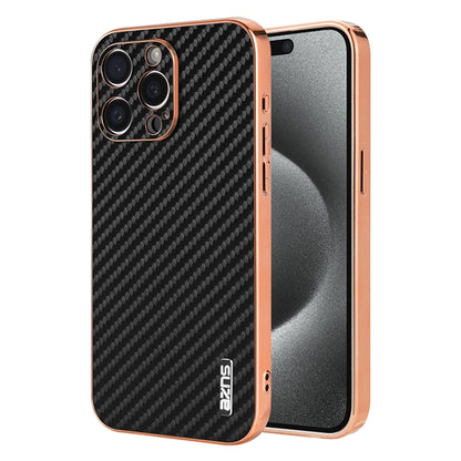 AZNS Electroplated Edge Carbon Fiber Texture Phone Case