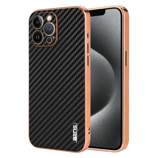Coque de téléphone AZNS avec bord galvanisé et texture en fibre de carbone, pour iPhone 11 Pro