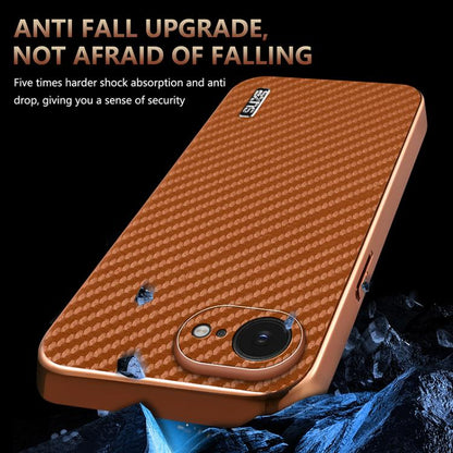 AZNS Electroplated Edge Carbon Fiber Texture Phone Case, For iPhone 17e / 16e, For iPhone 17 Pro Max, For iPhone 17 Pro, For iPhone 17, For iPhone Air, For iPhone 16 Pro Max, For iPhone 16 Pro, For iPhone 16 Plus, For iPhone 16, For iPhone 15 Pro Max  ...