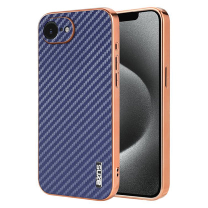 AZNS Electroplated Edge Carbon Fiber Texture Phone Case, For iPhone 17e / 16e, For iPhone 17 Pro Max, For iPhone 17 Pro, For iPhone 17, For iPhone Air, For iPhone 16 Pro Max, For iPhone 16 Pro, For iPhone 16 Plus, For iPhone 16, For iPhone 15 Pro Max  ...
