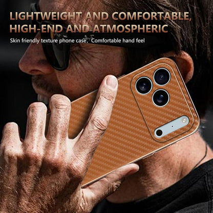 AZNS Electroplated Edge Carbon Fiber Texture Phone Case, For iPhone 18 Pro, For iPhone 18 Pro Max, For iPhone 17e / 16e, For iPhone 17 Pro Max, For iPhone 17 Pro, For iPhone 17, For iPhone Air, For iPhone 16 Pro Max, For iPhone 16 Pro, For iPhone 16 Pl...