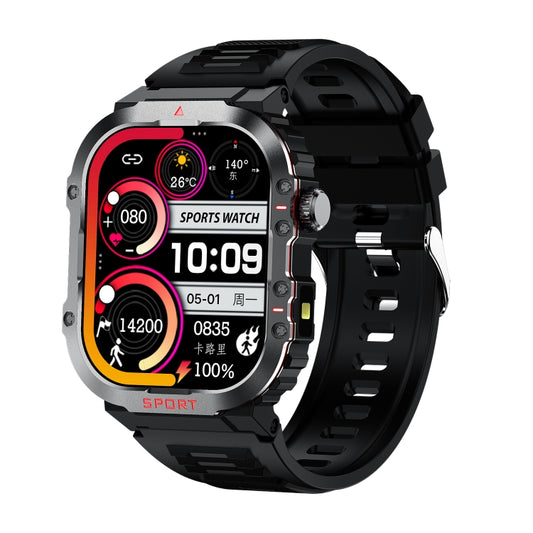 Montre connectée G45 avec écran de 2,01 pouces, bracelet en silicone, étanche 10 m, prend en charge la lampe de poche / les appels Bluetooth / la VRC