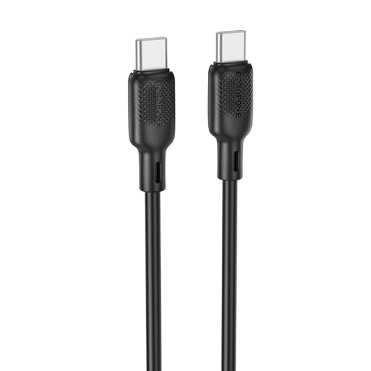 كابل شحن ونقل بيانات سيليكوني من نوع USB-C / Type-C إلى Type-C بقوة 60 واط من BOROFONE BX113، بطول 2 متر من Type-C إلى Type-C