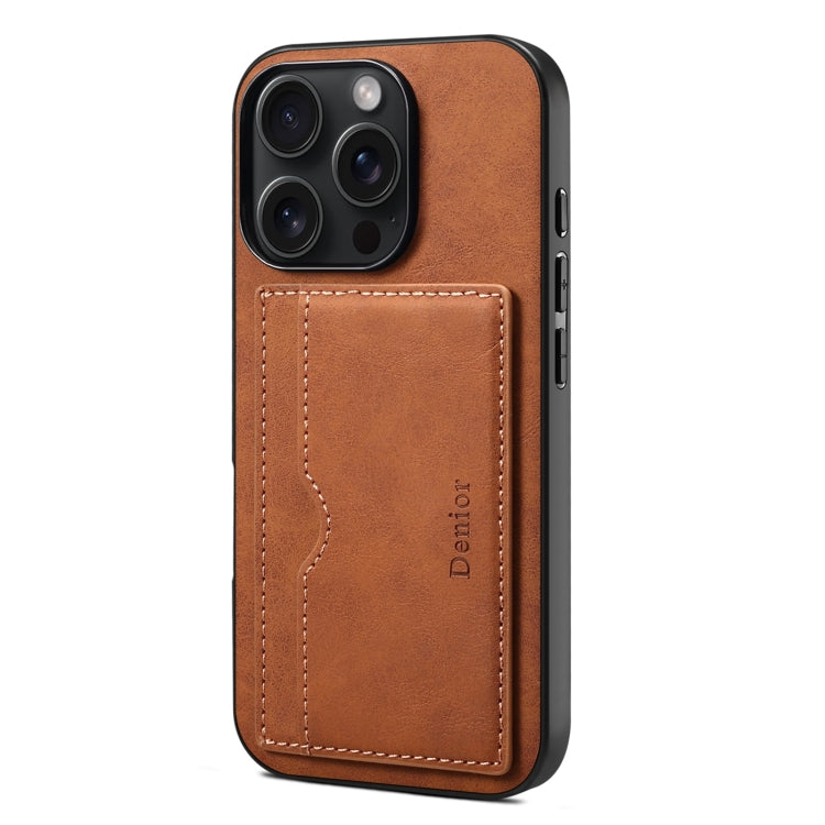 Denior D08 PU Single Card Slot Holder Phone Case, For iPhone 17e / 16e, For iPhone 17 Pro Max, For iPhone 17 Pro, For iPhone 17, For iPhone Air, For iPhone 16 Pro Max, For iPhone 16 Pro, For iPhone 16 Plus, For iPhone 16
