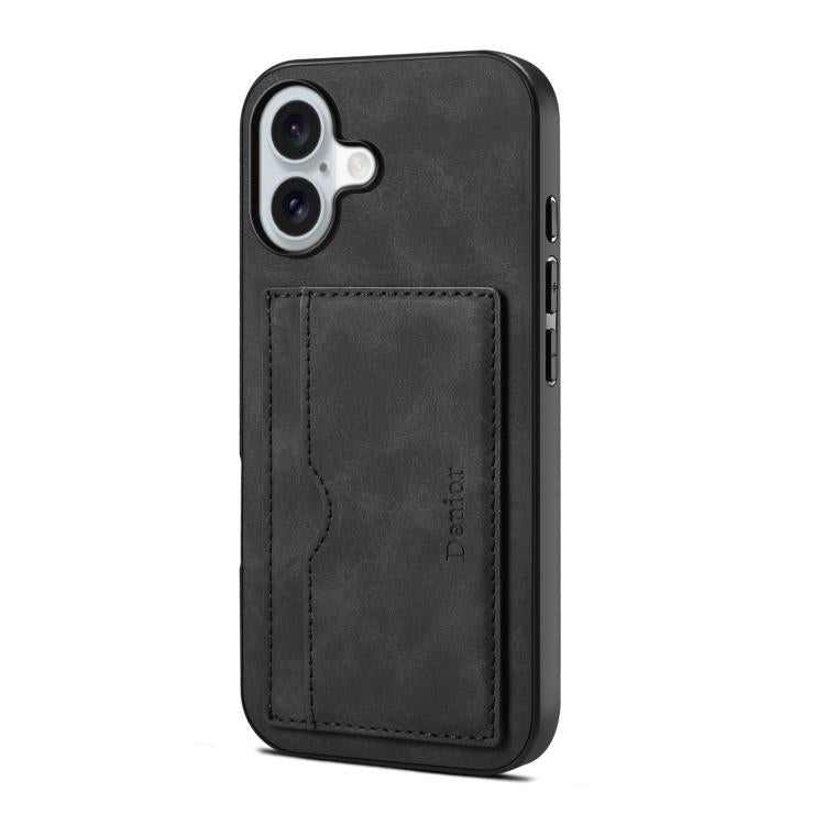 Denior D08 PU Single Card Slot Holder Phone Case, For iPhone 17e / 16e, For iPhone 17 Pro Max, For iPhone 17 Pro, For iPhone 17, For iPhone Air, For iPhone 16 Pro Max, For iPhone 16 Pro, For iPhone 16 Plus, For iPhone 16