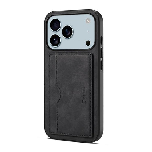 Denior D08 PU Single Card Slot Holder Phone Case, For iPhone 18 Pro / 17 Pro, For iPhone 18 Pro Max / 17 Pro Max, For iPhone 17e / 16e, For iPhone 17, For iPhone Air, For iPhone 16 Pro Max, For iPhone 16 Pro, For iPhone 16 Plus, For iPhone 16