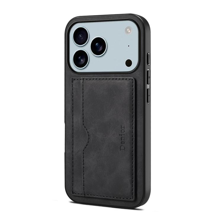 Denior D08 PU Single Card Slot Holder Phone Case, For iPhone 17e / 16e, For iPhone 17 Pro Max, For iPhone 17 Pro, For iPhone 17, For iPhone Air, For iPhone 16 Pro Max, For iPhone 16 Pro, For iPhone 16 Plus, For iPhone 16