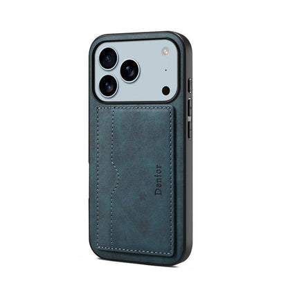 Denior D08 PU Single Card Slot Holder Phone Case, For iPhone 17e / 16e, For iPhone 17 Pro Max, For iPhone 17 Pro, For iPhone 17, For iPhone Air, For iPhone 16 Pro Max, For iPhone 16 Pro, For iPhone 16 Plus, For iPhone 16