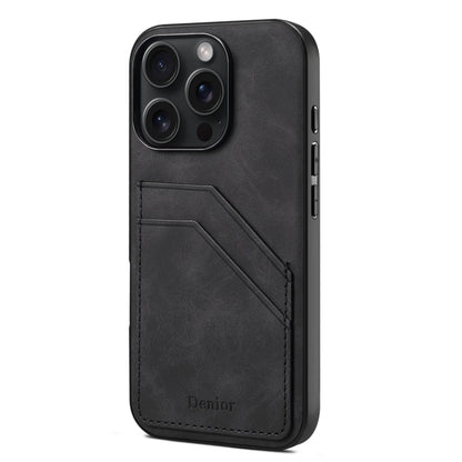 Denior D09 PU Dual Card Slot Back Cover Phone Case, For iPhone 17e / 16e, For iPhone 17 Pro Max, For iPhone 17 Pro, For iPhone 17, For iPhone Air, For iPhone 16 Pro Max, For iPhone 16 Pro, For iPhone 16 Plus, For iPhone 16