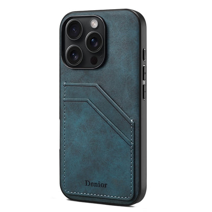 Denior D09 PU Dual Card Slot Back Cover Phone Case, For iPhone 17e / 16e, For iPhone 17 Pro Max, For iPhone 17 Pro, For iPhone 17, For iPhone Air, For iPhone 16 Pro Max, For iPhone 16 Pro, For iPhone 16 Plus, For iPhone 16