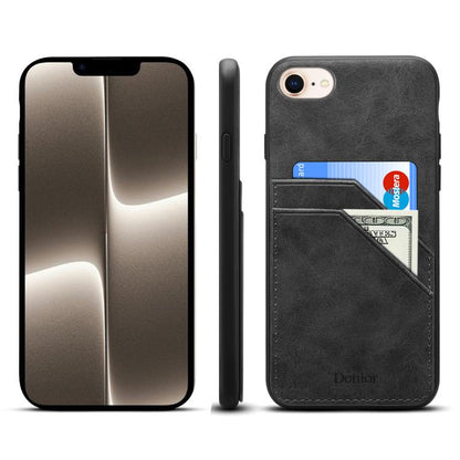 Denior D09 PU Dual Card Slot Back Cover Phone Case, For iPhone 17e / 16e, For iPhone 17 Pro Max, For iPhone 17 Pro, For iPhone 17, For iPhone Air, For iPhone 16 Pro Max, For iPhone 16 Pro, For iPhone 16 Plus, For iPhone 16