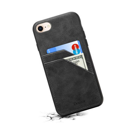 Denior D09 PU Dual Card Slot Back Cover Phone Case, For iPhone 17e / 16e, For iPhone 17 Pro Max, For iPhone 17 Pro, For iPhone 17, For iPhone Air, For iPhone 16 Pro Max, For iPhone 16 Pro, For iPhone 16 Plus, For iPhone 16