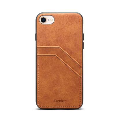 Denior D09 PU Dual Card Slot Back Cover Phone Case, For iPhone 17e / 16e, For iPhone 17 Pro Max, For iPhone 17 Pro, For iPhone 17, For iPhone Air, For iPhone 16 Pro Max, For iPhone 16 Pro, For iPhone 16 Plus, For iPhone 16