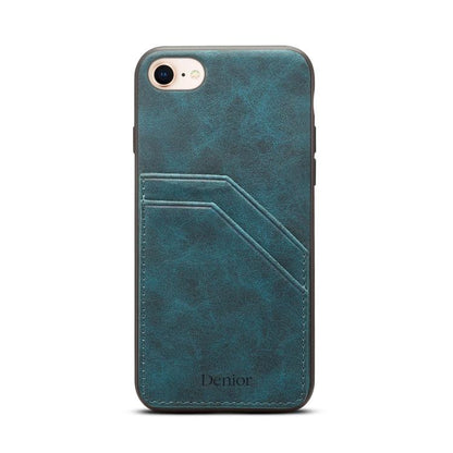 Denior D09 PU Dual Card Slot Back Cover Phone Case, For iPhone 17e / 16e, For iPhone 17 Pro Max, For iPhone 17 Pro, For iPhone 17, For iPhone Air, For iPhone 16 Pro Max, For iPhone 16 Pro, For iPhone 16 Plus, For iPhone 16