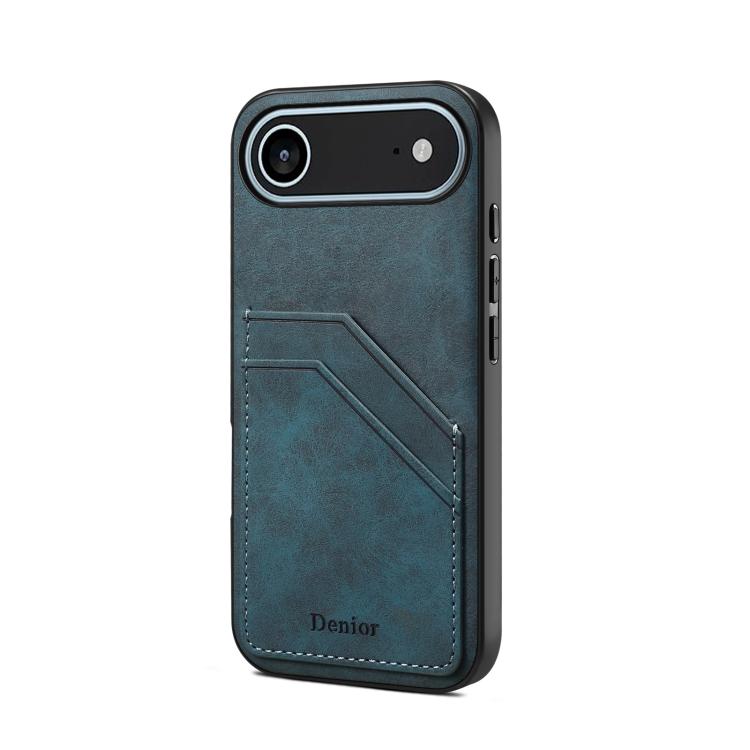 Denior D09 PU Dual Card Slot Back Cover Phone Case, For iPhone 17e / 16e, For iPhone 17 Pro Max, For iPhone 17 Pro, For iPhone 17, For iPhone Air, For iPhone 16 Pro Max, For iPhone 16 Pro, For iPhone 16 Plus, For iPhone 16