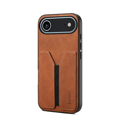 Denior D07 DV Elastic Card Slot PU Back Cover Phone Case, For iPhone 17e / 16e, For iPhone 17 Pro Max, For iPhone 17 Pro, For iPhone 17, For iPhone Air, For iPhone 16 Pro Max, For iPhone 16 Pro, For iPhone 16 Plus, For iPhone 16