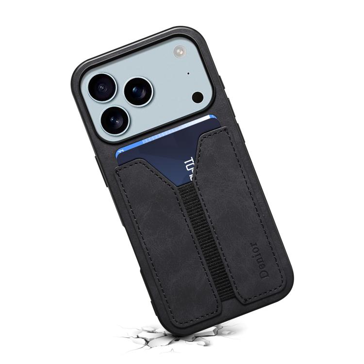 Denior D07 DV Elastic Card Slot PU Back Cover Phone Case, For iPhone 18 Pro / 17 Pro, For iPhone 18 Pro Max / 17 Pro Max, For iPhone 17e / 16e, For iPhone 17, For iPhone Air, For iPhone 16 Pro Max, For iPhone 16 Pro, For iPhone 16 Plus, For iPhone 16