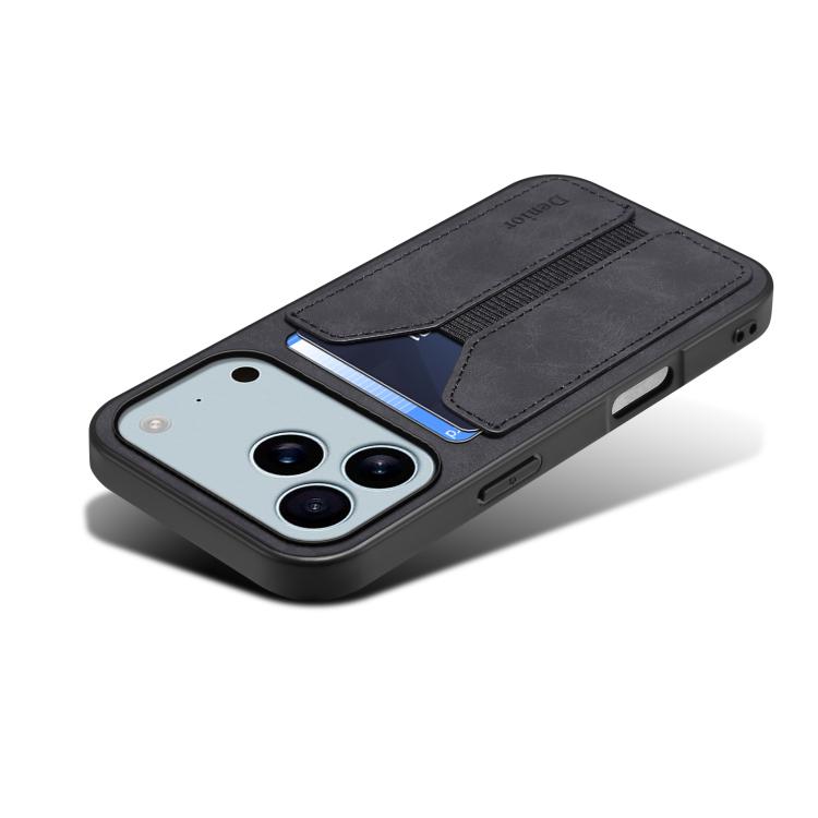 Denior D07 DV Elastic Card Slot PU Back Cover Phone Case, For iPhone 18 Pro / 17 Pro, For iPhone 18 Pro Max / 17 Pro Max, For iPhone 17e / 16e, For iPhone 17, For iPhone Air, For iPhone 16 Pro Max, For iPhone 16 Pro, For iPhone 16 Plus, For iPhone 16