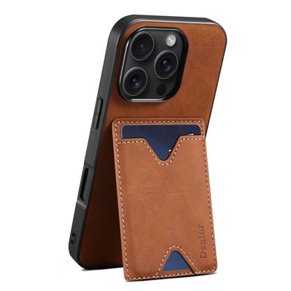 Denior D06 PU Back Cover Card Slot Holder Phone Case, For iPhone 17e / 16e, For iPhone 17 Pro Max, For iPhone 17 Pro, For iPhone 17, For iPhone Air, For iPhone 16 Pro Max, For iPhone 16 Pro, For iPhone 16 Plus, For iPhone 16