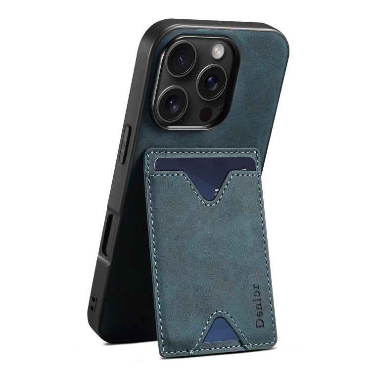 Denior D06 PU Back Cover Card Slot Holder Phone Case, For iPhone 17e / 16e, For iPhone 17 Pro Max, For iPhone 17 Pro, For iPhone 17, For iPhone Air, For iPhone 16 Pro Max, For iPhone 16 Pro, For iPhone 16 Plus, For iPhone 16
