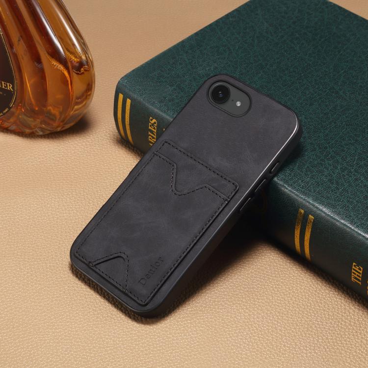 Denior D06 PU Back Cover Card Slot Holder Phone Case, For iPhone 17e / 16e, For iPhone 17 Pro Max, For iPhone 17 Pro, For iPhone 17, For iPhone Air, For iPhone 16 Pro Max, For iPhone 16 Pro, For iPhone 16 Plus, For iPhone 16