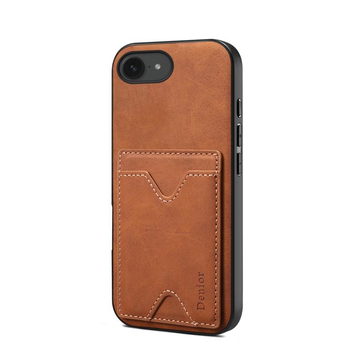 Denior D06 PU Back Cover Card Slot Holder Phone Case, For iPhone 17e / 16e, For iPhone 17 Pro Max, For iPhone 17 Pro, For iPhone 17, For iPhone Air, For iPhone 16 Pro Max, For iPhone 16 Pro, For iPhone 16 Plus, For iPhone 16