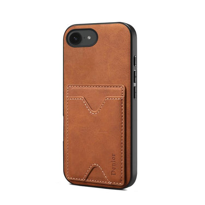 Denior D06 PU Back Cover Card Slot Holder Phone Case, For iPhone 17e / 16e, For iPhone 17 Pro Max, For iPhone 17 Pro, For iPhone 17, For iPhone Air, For iPhone 16 Pro Max, For iPhone 16 Pro, For iPhone 16 Plus, For iPhone 16