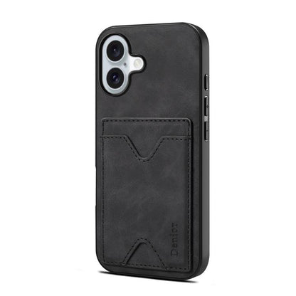 Denior D06 PU Back Cover Card Slot Holder Phone Case, For iPhone 17e / 16e, For iPhone 17 Pro Max, For iPhone 17 Pro, For iPhone 17, For iPhone Air, For iPhone 16 Pro Max, For iPhone 16 Pro, For iPhone 16 Plus, For iPhone 16