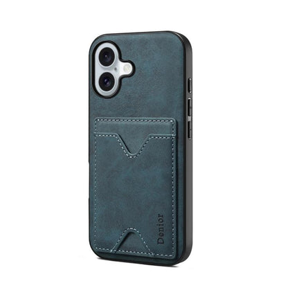 Denior D06 PU Back Cover Card Slot Holder Phone Case, For iPhone 17e / 16e, For iPhone 17 Pro Max, For iPhone 17 Pro, For iPhone 17, For iPhone Air, For iPhone 16 Pro Max, For iPhone 16 Pro, For iPhone 16 Plus, For iPhone 16