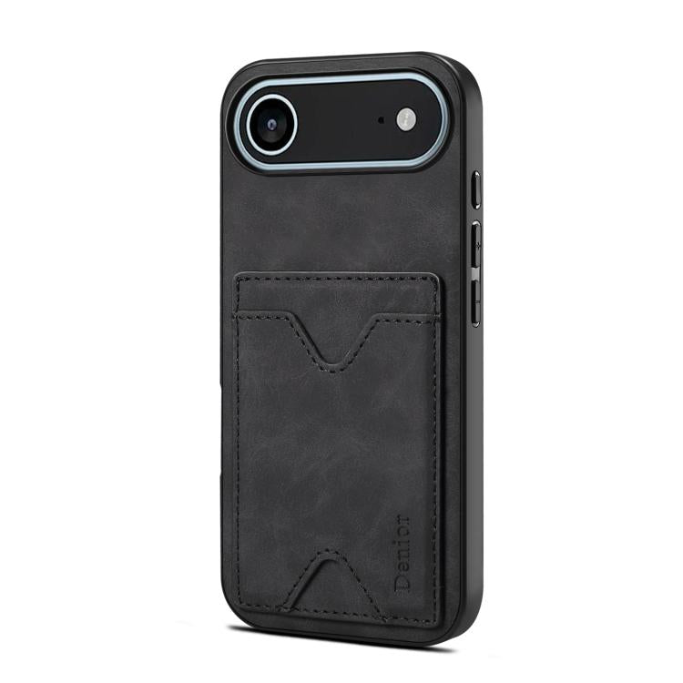 Denior D06 PU Back Cover Card Slot Holder Phone Case, For iPhone 17e / 16e, For iPhone 17 Pro Max, For iPhone 17 Pro, For iPhone 17, For iPhone Air, For iPhone 16 Pro Max, For iPhone 16 Pro, For iPhone 16 Plus, For iPhone 16
