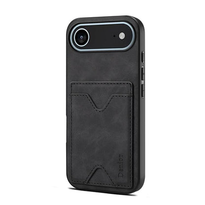 Denior D06 PU Back Cover Card Slot Holder Phone Case, For iPhone 17e / 16e, For iPhone 17 Pro Max, For iPhone 17 Pro, For iPhone 17, For iPhone Air, For iPhone 16 Pro Max, For iPhone 16 Pro, For iPhone 16 Plus, For iPhone 16