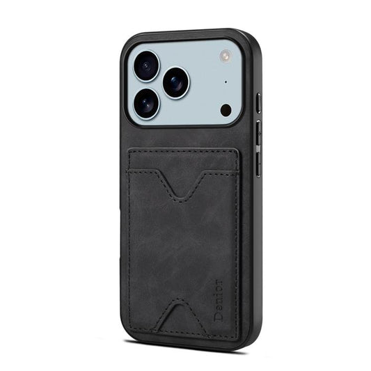 Denior D06 PU Back Cover Card Slot Holder Phone Case, For iPhone 18 Pro / 17 Pro, For iPhone 18 Pro Max / 17 Pro Max, For iPhone 17e / 16e, For iPhone 17, For iPhone Air, For iPhone 16 Pro Max, For iPhone 16 Pro, For iPhone 16 Plus, For iPhone 16