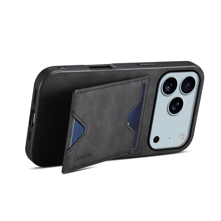 Denior D06 PU Back Cover Card Slot Holder Phone Case, For iPhone 18 Pro / 17 Pro, For iPhone 18 Pro Max / 17 Pro Max, For iPhone 17e / 16e, For iPhone 17, For iPhone Air, For iPhone 16 Pro Max, For iPhone 16 Pro, For iPhone 16 Plus, For iPhone 16