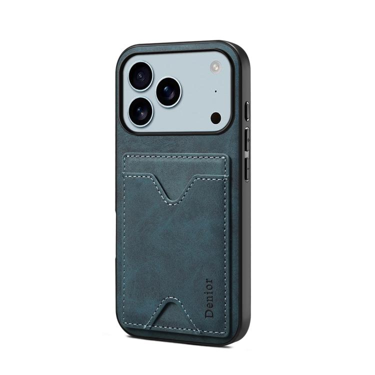 Denior D06 PU Back Cover Card Slot Holder Phone Case, For iPhone 17e / 16e, For iPhone 17 Pro Max, For iPhone 17 Pro, For iPhone 17, For iPhone Air, For iPhone 16 Pro Max, For iPhone 16 Pro, For iPhone 16 Plus, For iPhone 16