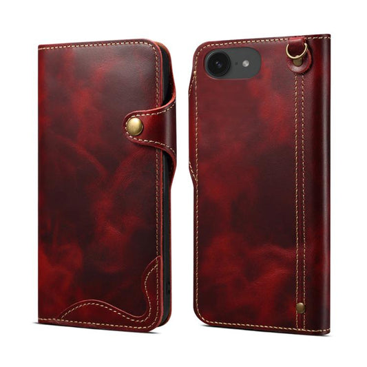 Denior B01 Öl-Wachs Rindsleder Echtledertasche mit Magnetverschluss, für iPhone 17e / 16e, für iPhone 16 Pro Max, für iPhone 16 Pro, für iPhone 16 Plus, für iPhone 16