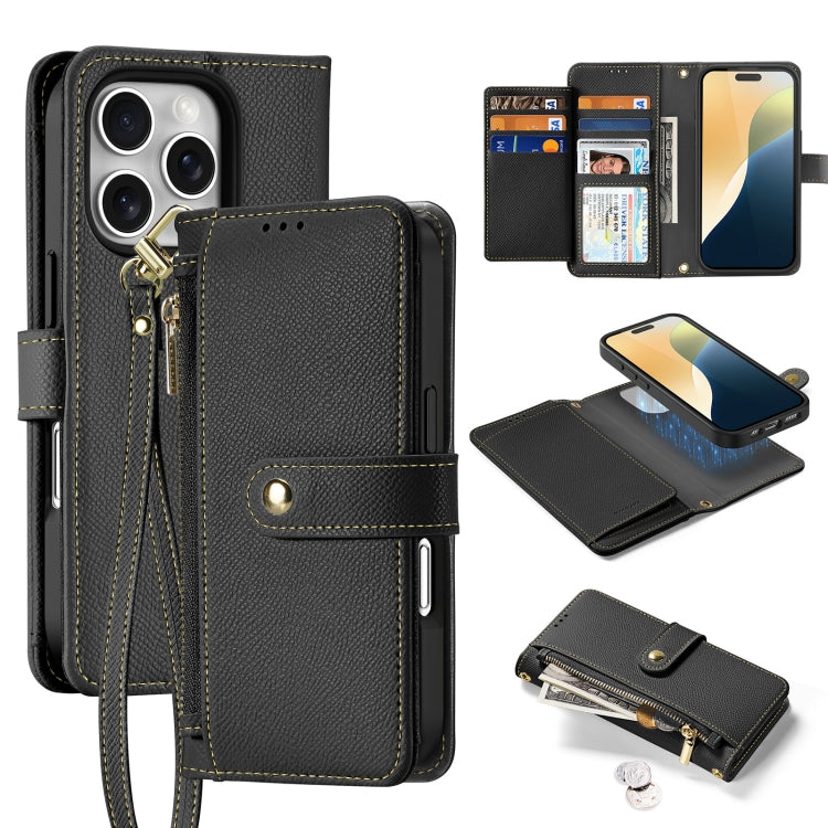 DUX DUCIS Lawa Series 2 in 1 Wallet Zipper Detachable MagSafe Phone Case with Lanyard, For iPhone 17e / 16e, For iPhone 17, For iPhone Air, For iPhone 16 Pro Max, For iPhone 16 Pro, For iPhone 16, For iPhone 15 Pro Max