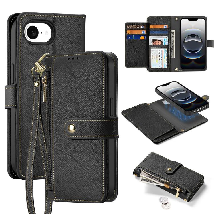 DUX DUCIS Lawa Series 2 in 1 Wallet Zipper Detachable MagSafe Phone Case with Lanyard, For iPhone 17e / 16e, For iPhone 17, For iPhone Air, For iPhone 16 Pro Max, For iPhone 16 Pro, For iPhone 16, For iPhone 15 Pro Max